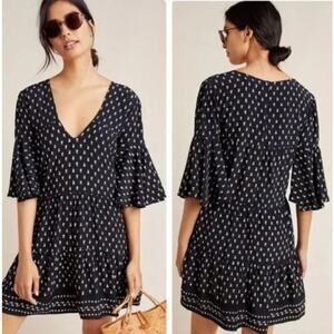 Elegant Black and White Patterned Dress